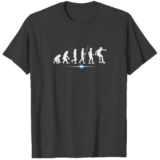 Evolution caveman to a skater T-shirt
