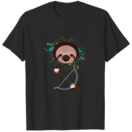 Discover Cute Sloth Bow Shooting Archery Archer Animal Gift T-shirt