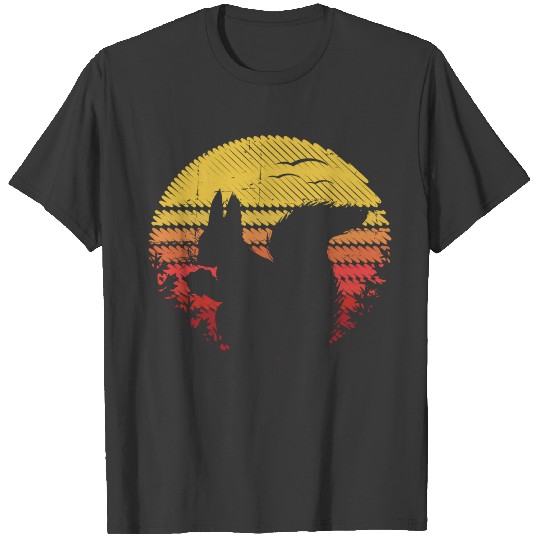 Retro Squirrel Silhouette Sunset Shirt Gift T-shirt