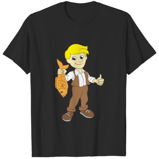 Discover Angler with fish in hand T-shirt