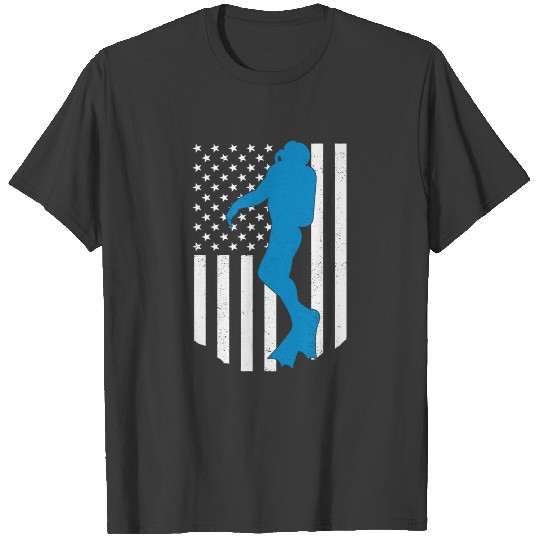 American Flag Scuba Diving Gift 4th of July T-shirt