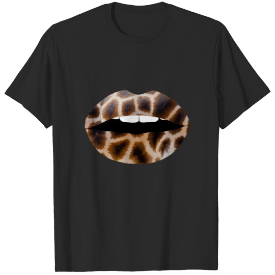 Discover Giraffe Pattern Lips Giraffe Print Fur Print Mouth T-shirt