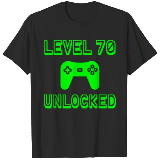 Discover Level 70 Unlocked Gamer 70th Birthday Gift Idea T-shirt