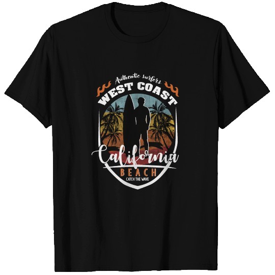 west coast California for authentic surfer T-shirt