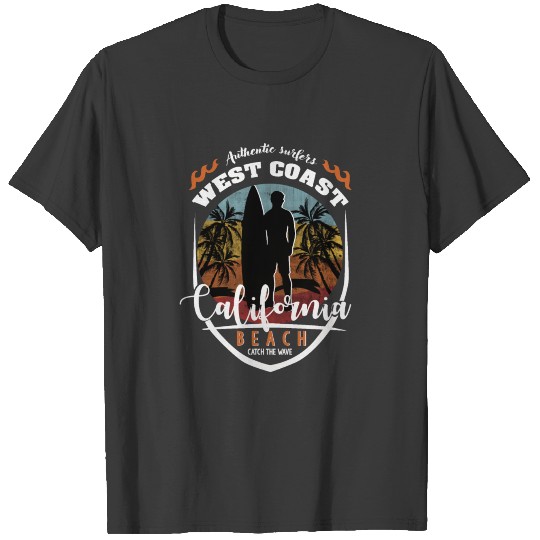 west coast California for authentic surfer T-shirt