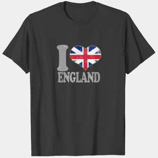 I Love England Union Jack Flag Pride Britain UK T-shirt