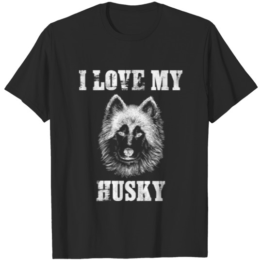 Discover I Love My Husky Dogs Puppy Animal Owners Doggie T-shirt