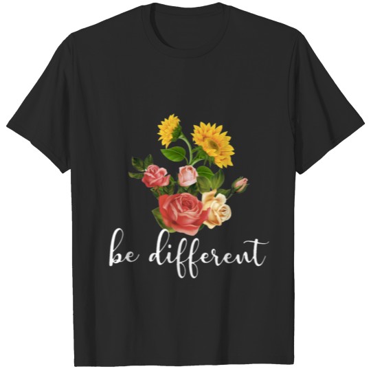 Discover be different sunflower rose beautiful autism T-shirt