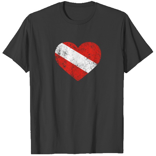 Scuba Diving Love design Divers Flag Heart graphic T-shirt