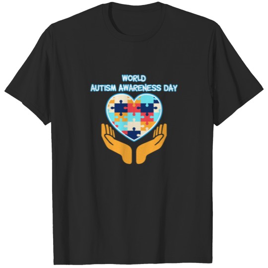 Discover World Autism Awareness Day Colorful Heart Cool T-shirt