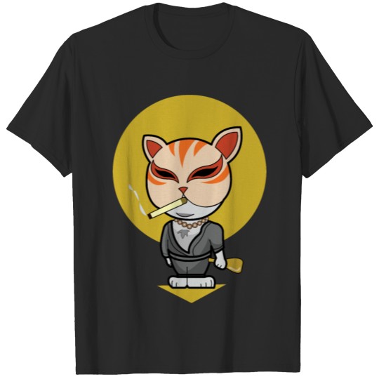 Cat & Cigarette | Smoking Gangster Pet|Boss Animal T-shirt