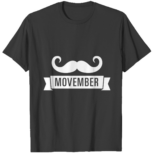 Mustache in Movember T-shirt