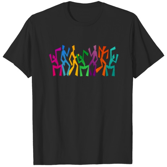 Discover Dancing Colorful Funny Guys Party Celebration Fun T-shirt