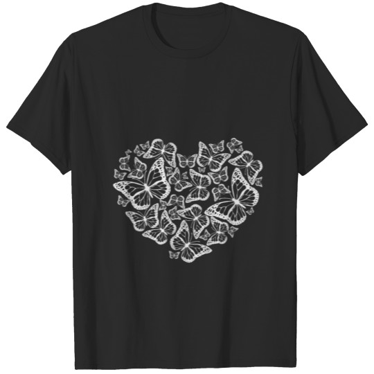 Discover Monarch Butterfly Shirt Heart Gift T-shirt