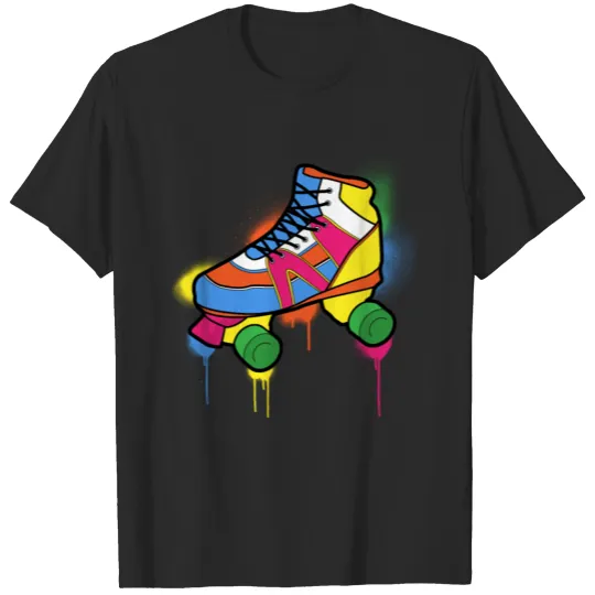 1980s 80s 80er Roller Skates Skating T-shirt