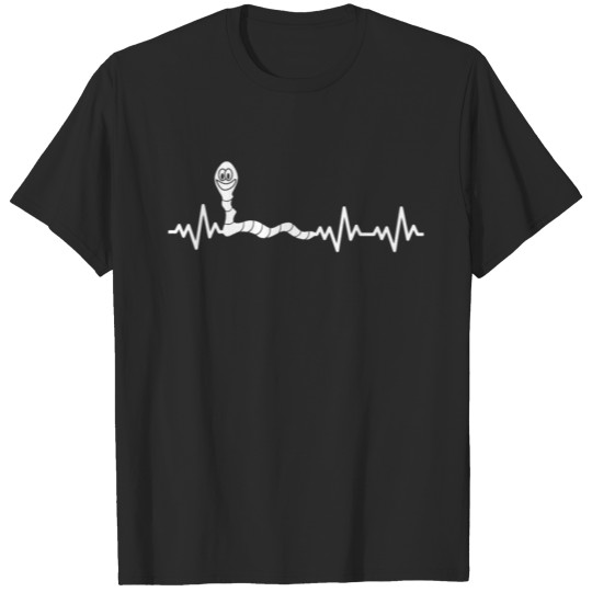 Discover Funny Earthworm Gift Men Women Kids Heartbeat T-shirt