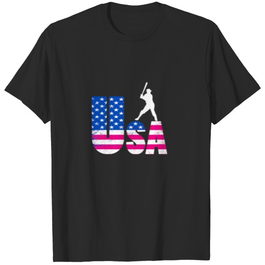 Discover American Baseball Flag USA Baseball Team T-shirt