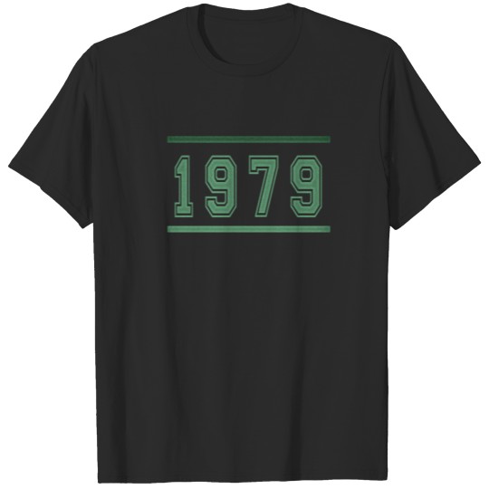 Discover Retro 1979 Text Birthday Classic saying T-shirt