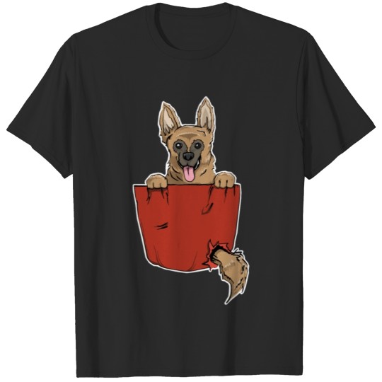 Discover German Shepherd dog chest pocket gift T-shirt