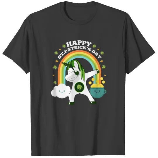 Funny dabbing unicorn St Patricks day graphic - T-shirt