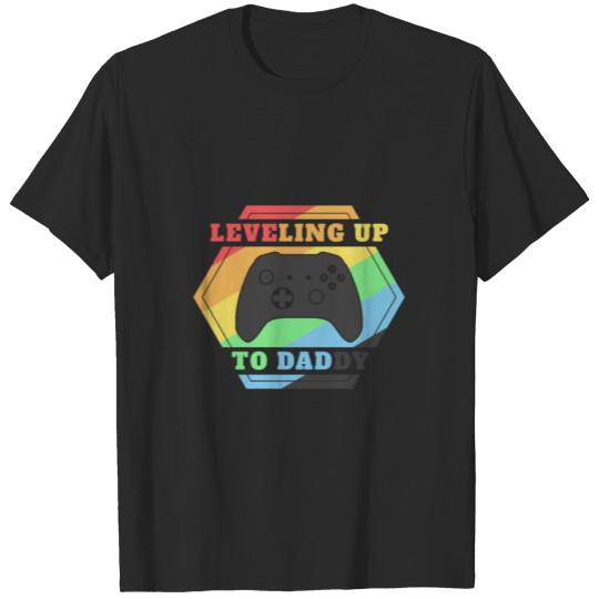 Discover Leveling up to Dad Pregnancy Announcement T-Shirt T-shirt