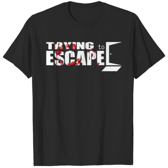 Discover trying to escape 01 exit blood horror halloween T-shirt