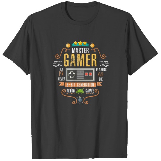 Video Gamer 1983 Birthday Retro Gamer product Gift T-shirt