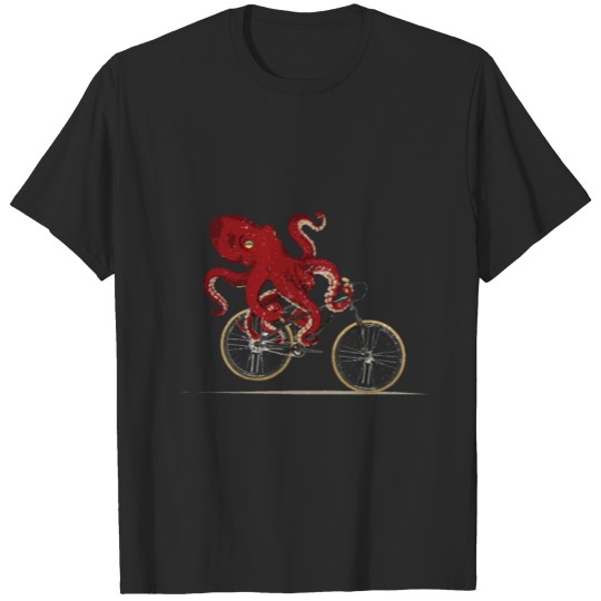 Discover Cycling Octopus Bicycle Enthusiast Invertebrate T-shirt