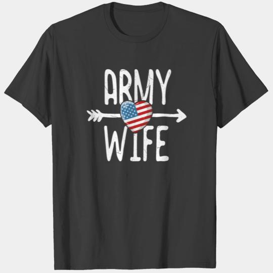 Army Wife TShirt Women American Flag USA Veteran T-shirt
