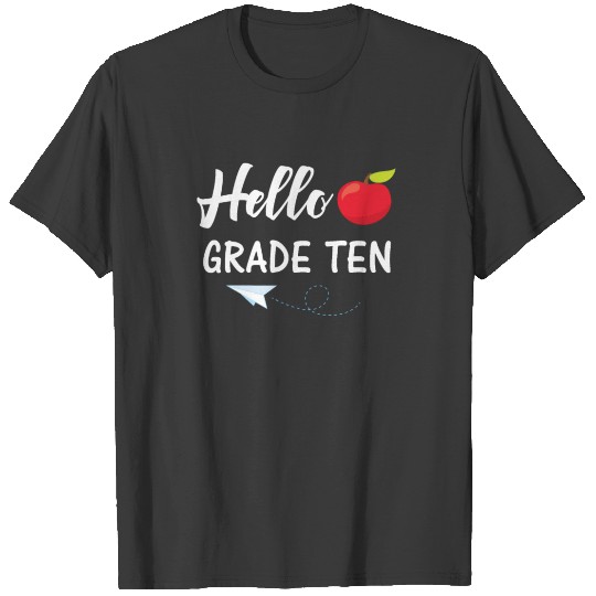 Hello Grade Ten Cute Back To School Designs T-shirt