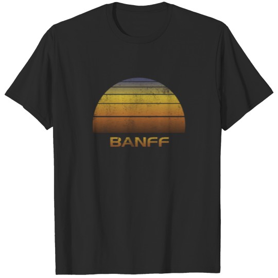 Discover Vintage Banff Canada Souvenir Sunset Graphic Print T-shirt