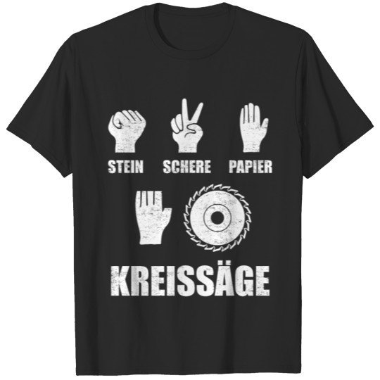 Discover Rock Paper Scissors Saw Blade Funny German Gift T-shirt