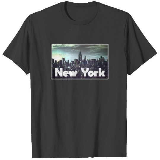 New York Vintage Statue of Liberty USA Flag Flag T-shirt
