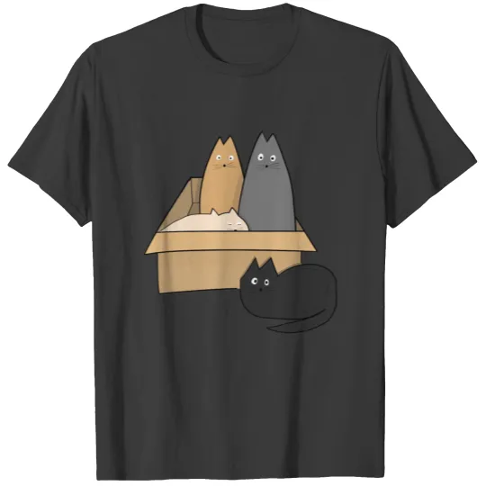 Cats in box Meow crazy cat lady kitty gift T-shirt