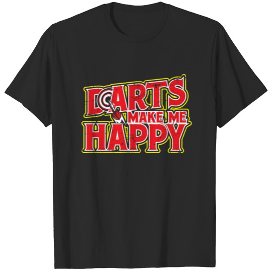 Discover Darts Make Me Happy Dartboard Dart Player Gift T-shirt