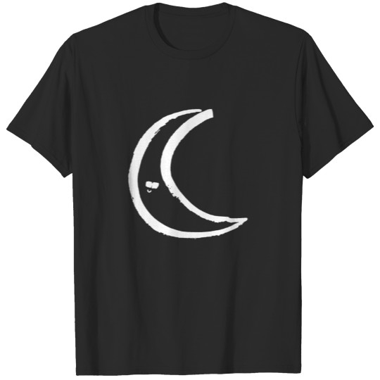 moon white night sleepy sky stars natur minimalism T-shirt