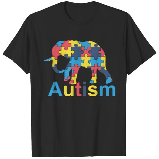 Discover Autism Awareness product Colorful Elephant T-shirt