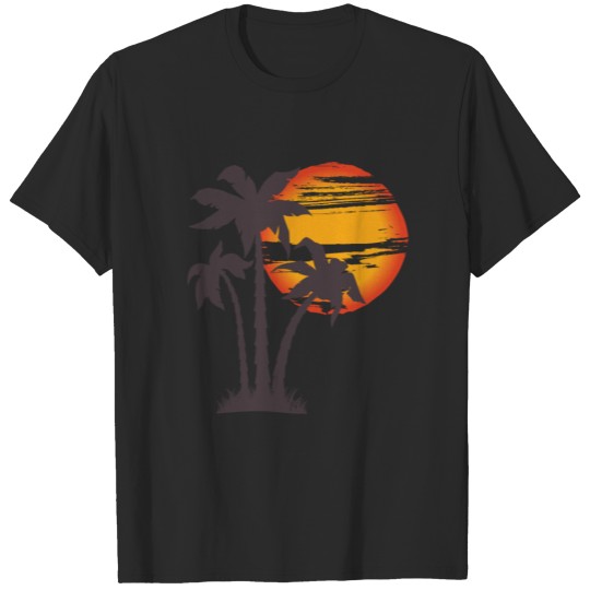 Discover Beach Gift Summer Sunset Palm Tree Vacation T-shirt