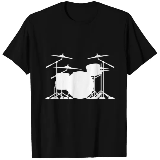 Drum Illustration In Both White T-shirt