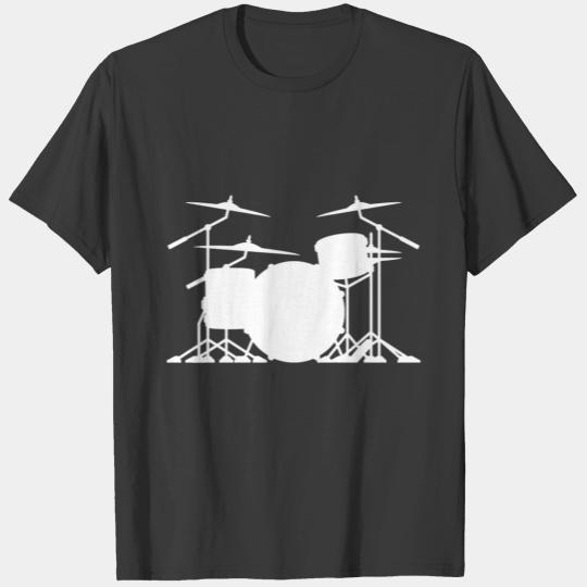 Drum Illustration In Both White T-shirt