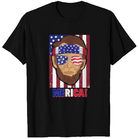 Abraham Lincoln USA Flag Patriotic 4th of July T-shirt