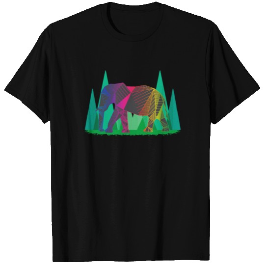 Fractal geometric elephant T-shirt