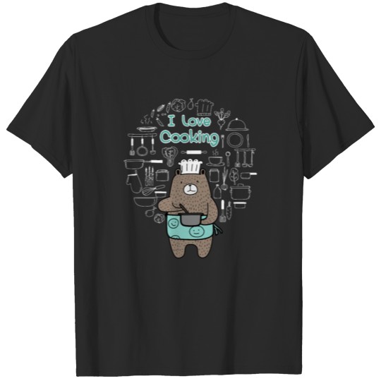 Discover I Love Cooking! Dad Bear T-Shirt Father's Day Tee T-shirt