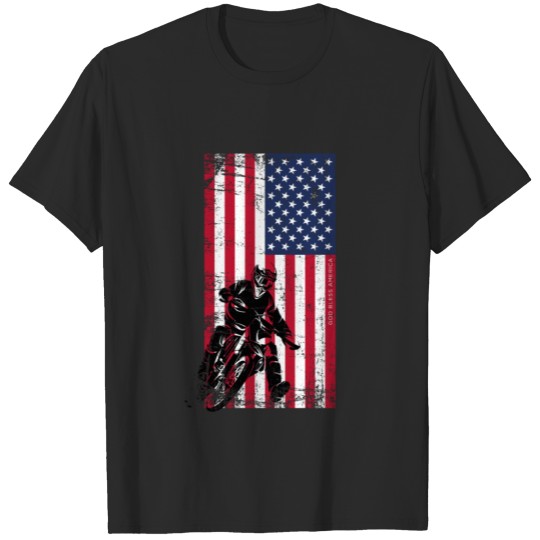 Discover Dirt Bike American Flag Gift, 4th July T-shirt