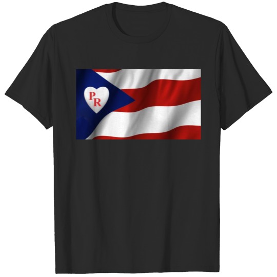 Discover PR Flag White Heart Red Lettering T-shirt