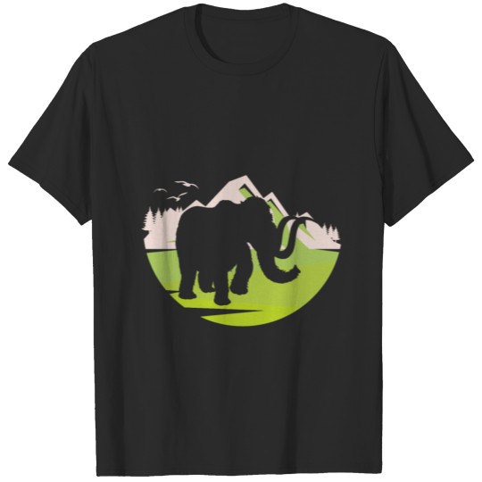 Discover Mammoth On Land Silhouette Gift T-Shirt T-shirt