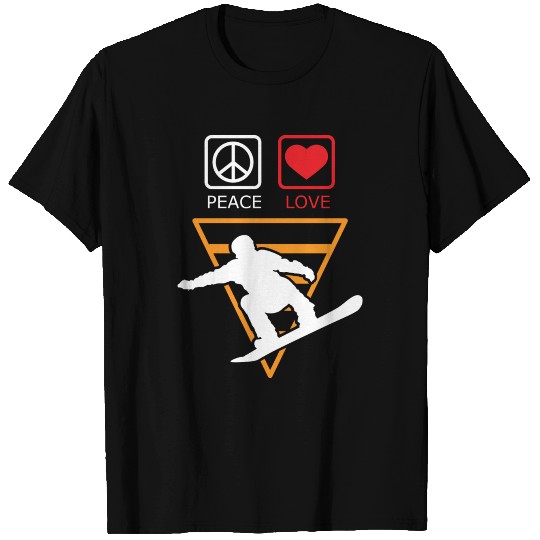 snowboarding - Peace Love T-shirt