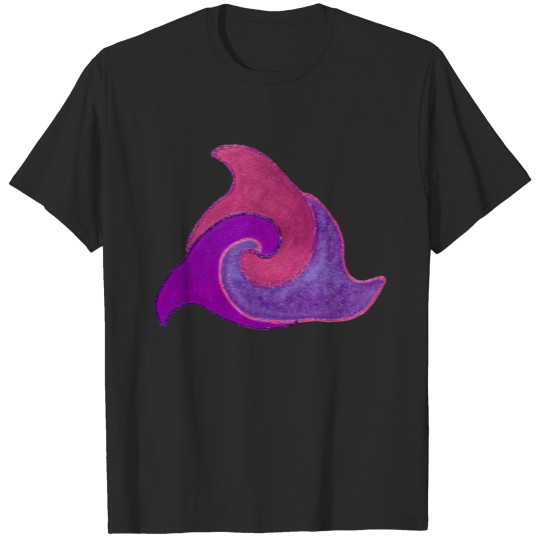Circle of 3 dorsal fins (pink/purple version) T-shirt