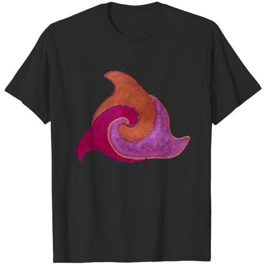 Circle of 3 dorsal fins (orange/ pink version) T-shirt