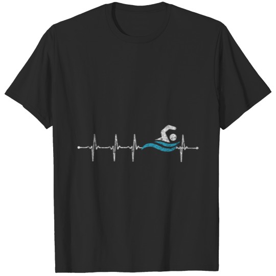 Discover Swimming Heartbeat Pulse Gift T-shirt